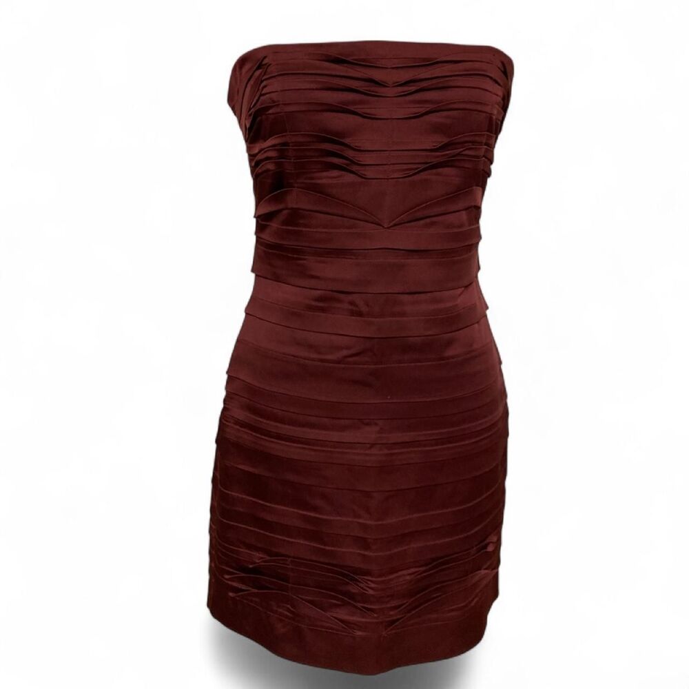 Bcbgmaxazria Women's Burgundy and Brown Dress